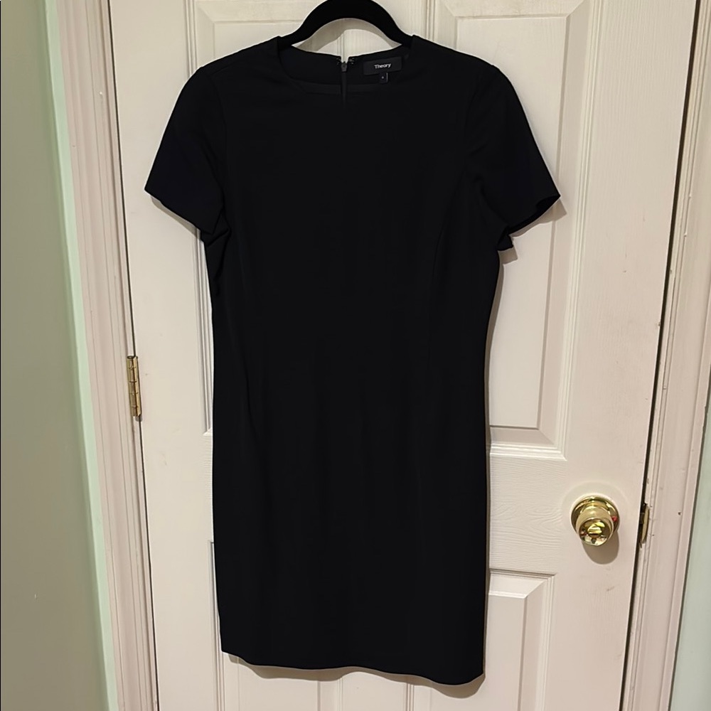 Theory | Classic Black Short Sleeve Sheath Dress |